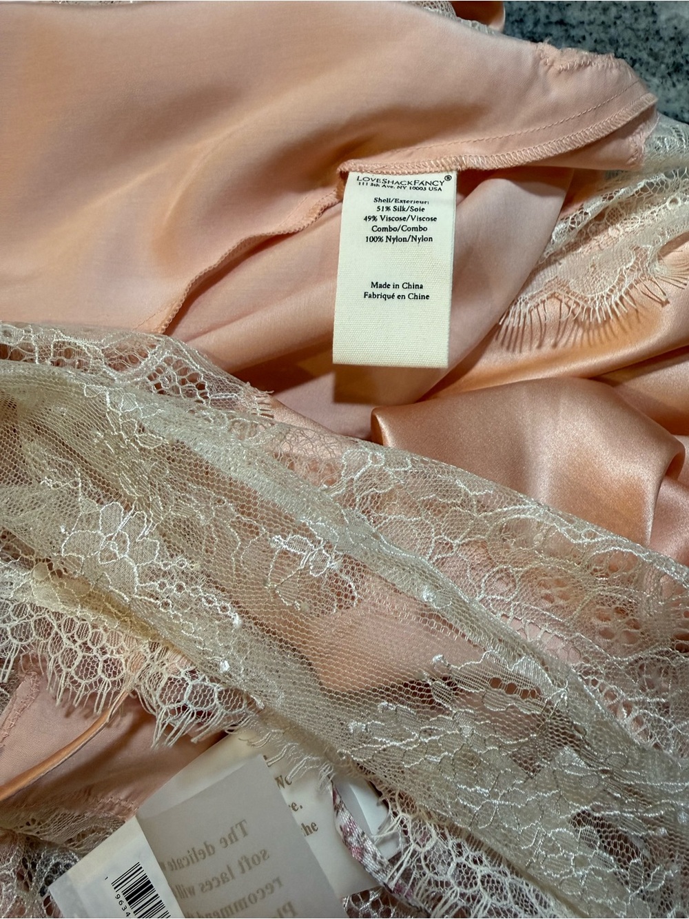 LoveShackFancy Orianne Maxi Slip Dress, Peche - Picture 12 of 13